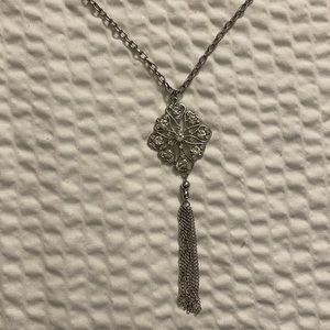 NWT Silver & Rhinestone Chain Necklace